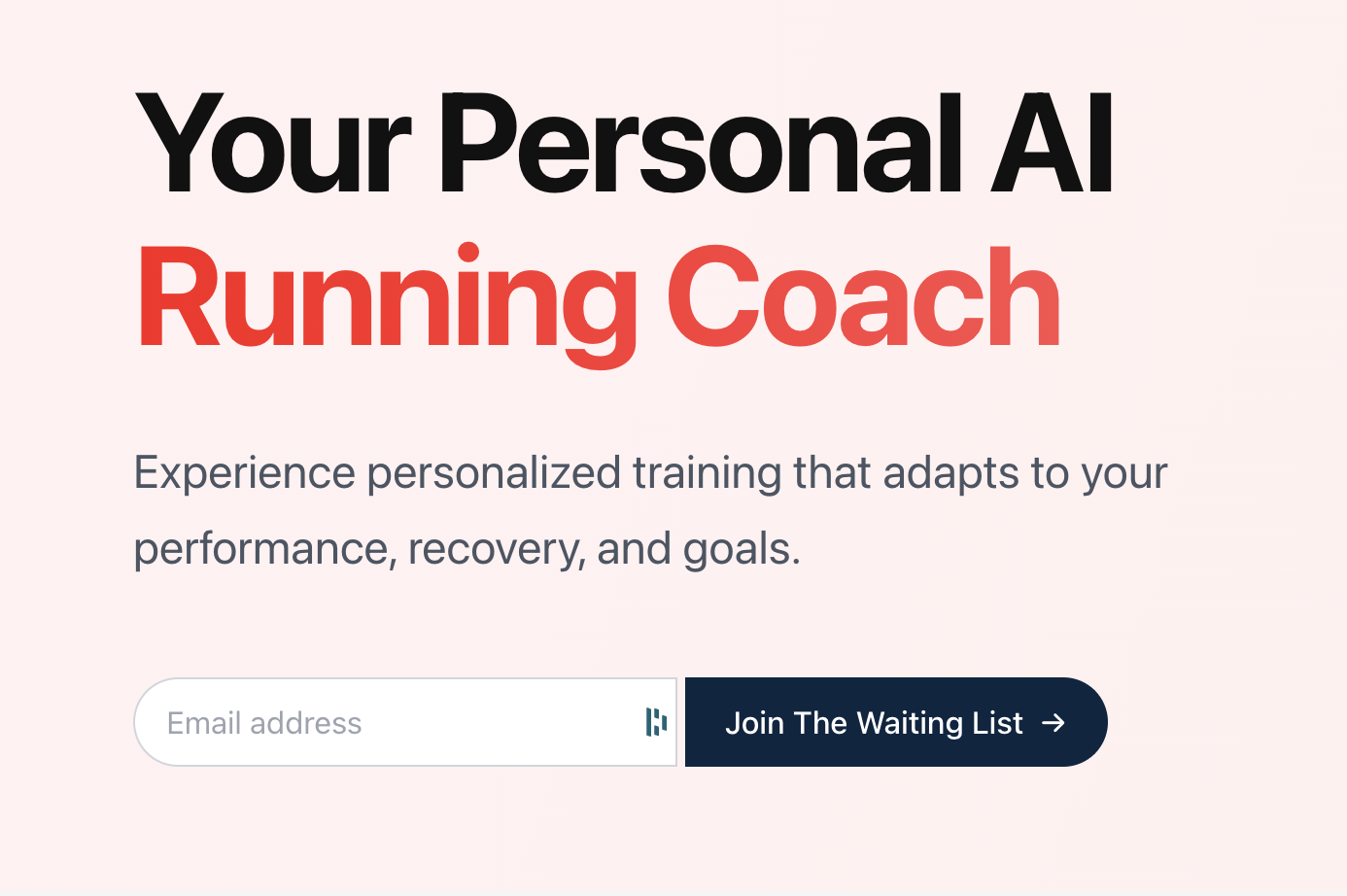 AI Run Coach Sign Up Page